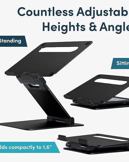 Lifelong Ergonomic Adjustable Laptop Riser - Fits 10-17 Inch Laptops & MacBooks - Portable Desk Laptop Stand