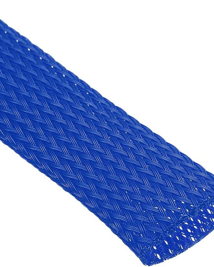uxcell Expandable Sleeving,1 3/16-inch 25ft Cable Sleeve, Blue