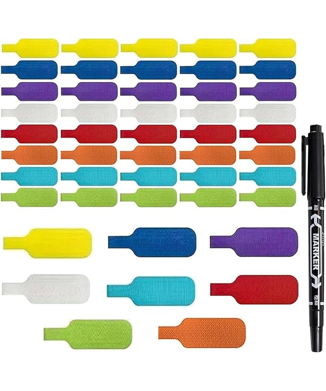 40PCS Cable Labels, Electrical Cable Marking Stickers, Multi-Color Handwritten Cable Labels, Suitable for Cable Management and Identification