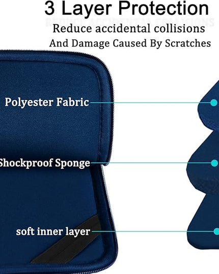 Laptop Sleeve Case 15.6 inch, Durable Shockproof Protective Computer Carrying Cover with Front Pocket, Briefcase Handbags Laptop Bag for 15.6 inch HP, Dell, Acer, Asus, Notebook, Blue