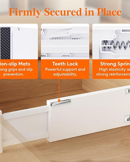 Lifewit 4 Pack Drawer Dividers Plastic 5" High, 13.5-22" Adjustable Drawer Organizers for Clothes, Expandable Dresser Separators in Bedroom/Bathroom/Kitchen/Fridge/Office Organization and Storage