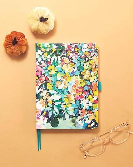 Happy Planner Book-Bound Dot-Lined Journal, Hardcover Journal for School or Office with Thick 100 GSM Paper, Serene Garden, 80 Pages, 5.75" x 8.25"