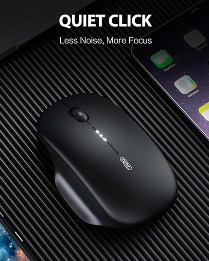 INPHIC M1 II Wireless Mouse Bluetooth, 80g Tri-Mode (Bluetooth 5.0/4.0+USB) Computer Mouse, Visible Battery Leval, Type-C Charging, for Windows/PC/Mac/Tablet/Laptop - Black