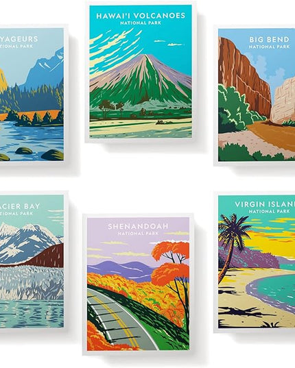 Twigs Paper - Assorted Nature National Parks Greeting Cards - Stationery Cards with Envelopes - Thank You and Blank Note Cards - Greeting Cards for All Occasions - Made in USA (5.5 x 4.25, Set of 12)