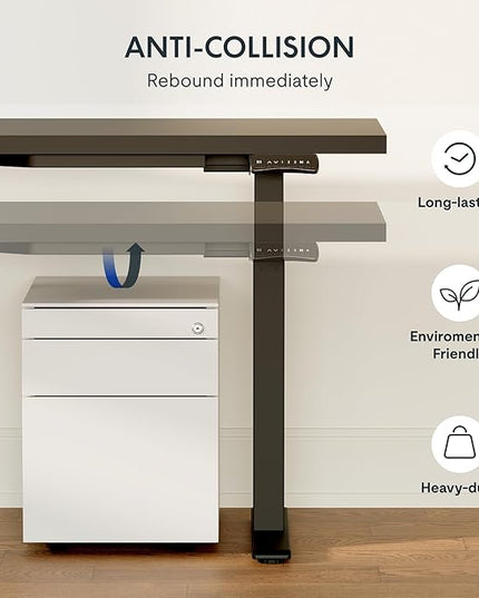 SANODESK 63-Inch Large Dual Motor L-Shaped Electric Height Adjustable Standing Desk - Reversible Panel - Black Top/Black Frame - Ideal for Gaming, Home Office or Computer Workstation