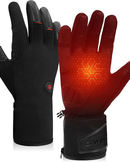 Dr.Warm Heated Gloves for Men Women,Rechargeable Battery Heated Work Gloves with Touchscreen Anti-Slip,Thin Thermal Hand Warmer for Outdoor Riding Cycling Running