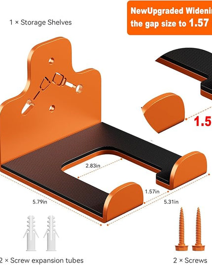 Garage Storage Trimmer Rack, Weed Whackers Holder Organizer Garden Power Tool Hanger Wall Mounted for Garage Trimmer, Hedge Trimmer, Grass Trimmer, Garden Tools,3 Packs(Orange)