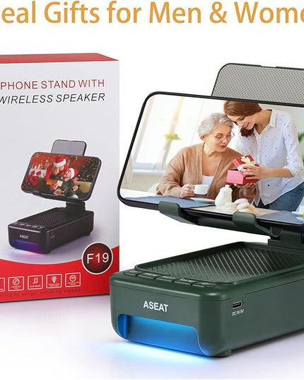 Gifts for Men Him, Cell Phone Stand with Bluetooth Speaker&Led Color Changing Light, Unique Gifts for Women Dad Her Husband, Birthday Gifts for Men