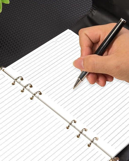 6 Hole Lined Paper Refills for A5 Ring Binder - 100 Sheets/200 Pages Loose Leaf Paper Line Refills for Filofax Planner, 100 gsm White Paper, 5.8" x 8.25"