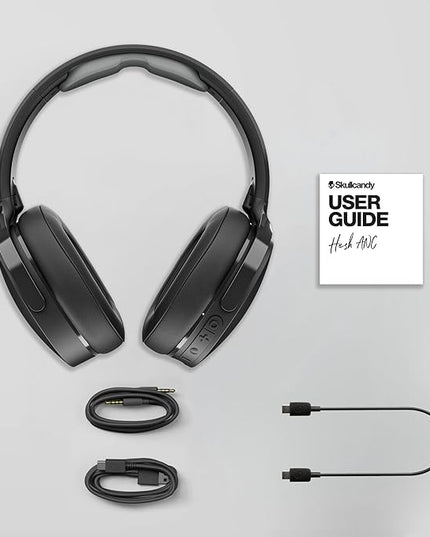 Skullcandy Hesh ANC Wireless Over-Ear Bluetooth Headphones with Extra USB-C Charging Cable, Active Noise Canceling, 22 Hrs Battery, Foldable Lightweight Design, Microphone iPhone Android - Preppy Sage