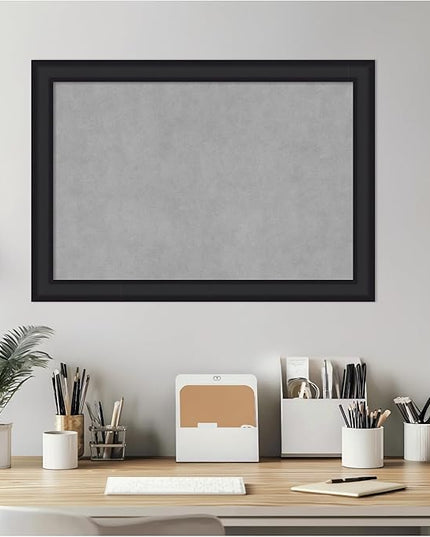 Amanti Art Black Framed Magnetic Board 19x27 Medium Vision Board for use with Magnets, 100% Metal Sheet to Display Items as Office Decor or for Home Organization in mudroom, Kitchen or Kids Room