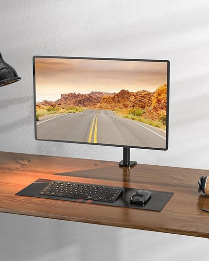 WALI Single Monitor Mount, Single Monitor Arm Desk Mount,Desk Monitors Stand, Holds Screen Up to 32inch, 22lbs, Adjustable Mount with C-CLAMP Designed for Home Office Application(M001), Black