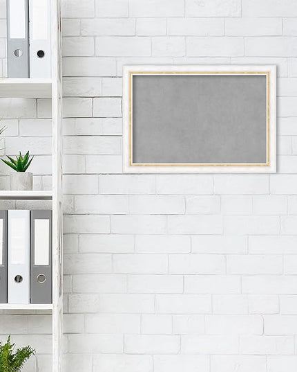 Amanti Art White Framed Magnetic Board 14x20 Small Vision Board for use with Magnets, 100% Metal Sheet to Display Items as Office Decor or for Home Organization in mudroom, Kitchen or Kids Room