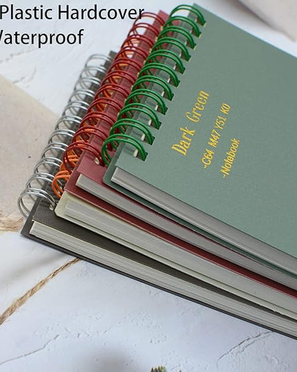 Yansanido Top Bound Spiral Notebook, 8 Pcs 4 Color A6 Size Thick Plastic Hardcover 7mm College Ruled Paper 80 Sheets (160 Pages) Journal for School and Office Supplies (8 Pcs A6)