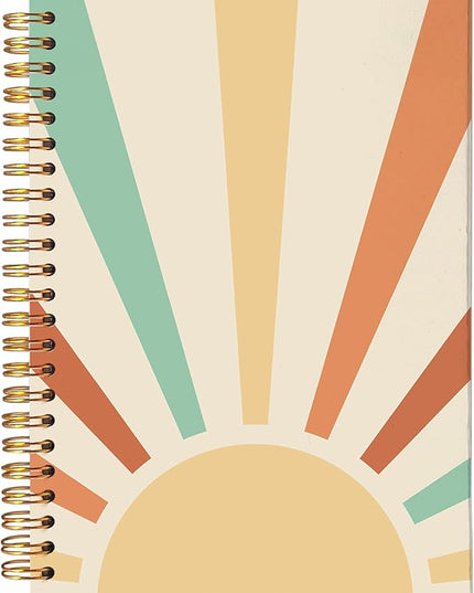 VNWEK Vintage Boho Notebook - Boho Journal, Boho Gifts for Women, Boho Office Supplies, Boho Sun Sunshine Spiral Notebook 5.5x8.3,Writing Notebooks