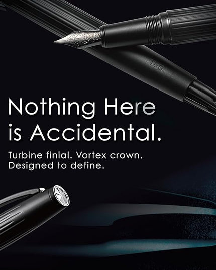 TAG Submarine Luxury Fountain Pen – TurbineDriven Refill, Gold-Plated Fine Nib, Elegant Writing Gift for Men & Women, Designed by Award-Winning Team
