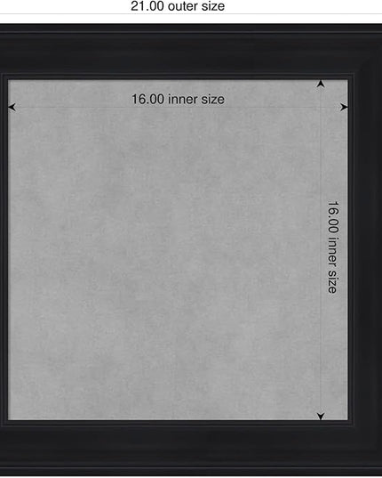 Amanti Art Black Framed Magnetic Board 21x21 Small Vision Board for use with Magnets, 100% Metal Sheet to Display Items as Office Decor or for Home Organization in mudroom, Kitchen or Kids Room