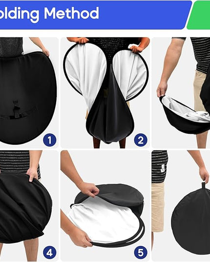 Portable Black White Screen Chair, 57 in Screen Backdrop with Stand 2-in-1Double Sided Foldable Blackwhite Background, for Video Chats and Meetings, Photography, Photo Zoom, Streaming Games