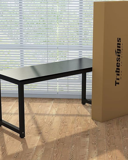 Tribesigns Computer Desk, 47 inch Modern Simple Office Desk Computer Table Study Writing Desk for Home Office, Black