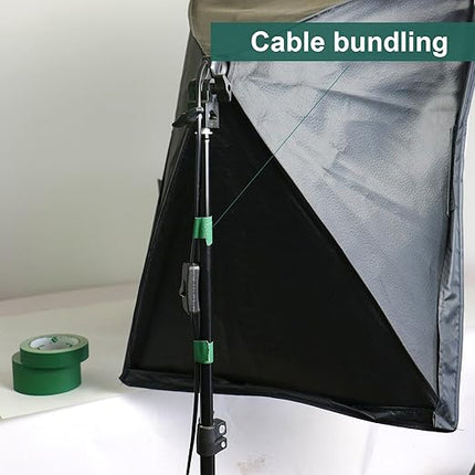 BOMEI PACK Dark Green Gaffer Tape, Matte Non-Reflective, 1inch x 30yds No Residue Hand Tear Self-Adhesive Tape for Labeling, Cable, Stage, Photo Studio, Painters and Duct Repair, 1 Pack