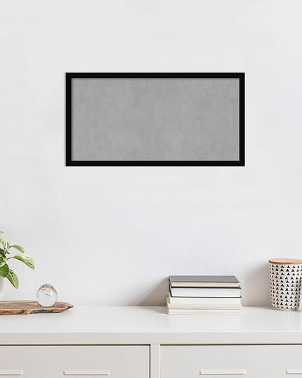 Amanti Art Black Framed Magnetic Board 13x25 Small Vision Board for use with Magnets, 100% Metal Sheet to Display Items as Office Decor or for Home Organization in mudroom, Kitchen or Kids Room