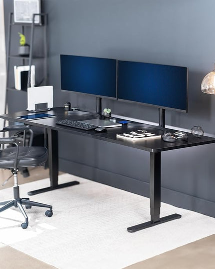 VIVO Electric 83 x 30 in Dual Motor Sit Stand Desk, Memory Height Adjustment, 2B Series, Black Top Black Frame, DESK-KIT-2B8B