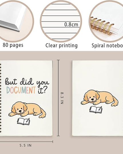 Funny Golden Retriever Notebook Journal Gifts for Women & Men, Golden Retriever Lovers Gifts Notebooks for Women, But Did You Document It Hardcover Spiral Notebook 5.5x8.3 Inch