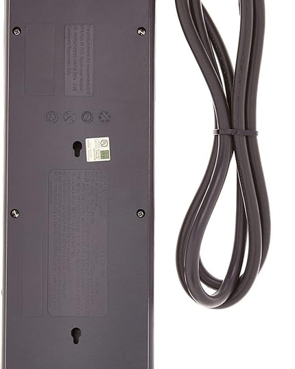 Belkin 8-Outlet Power Strip Surge Protector w/Flat Plug, 6ft Cord – Ideal for Computers, Home Theatre, Appliances, Office Equipment (3,550 Joules) - (Pack of 3)