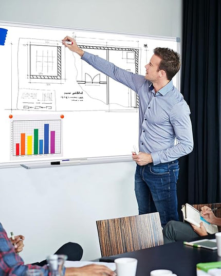H-Qprobd Whiteboard Dry Erase White Board for Wall 72x40 (2pcs) Magnetic Boards for Office Classroom & Home, Large Wall Whiteboard Including 6 Markers, 20 Magnets, 2 Erasers