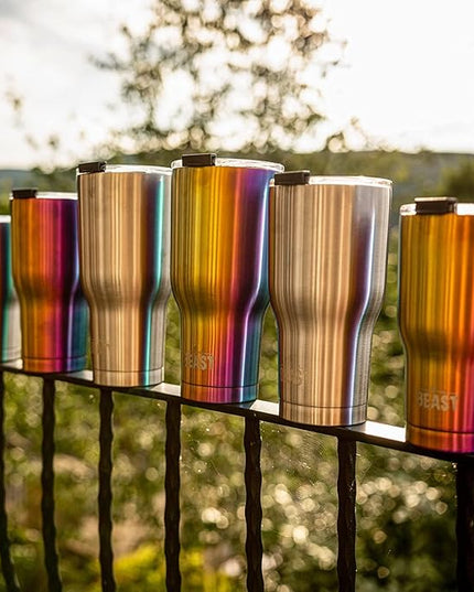 Beast 20 oz Tumbler Stainless Steel Vacuum Insulated Coffee Ice Cup Double Wall Travel Flask (Rainbow)