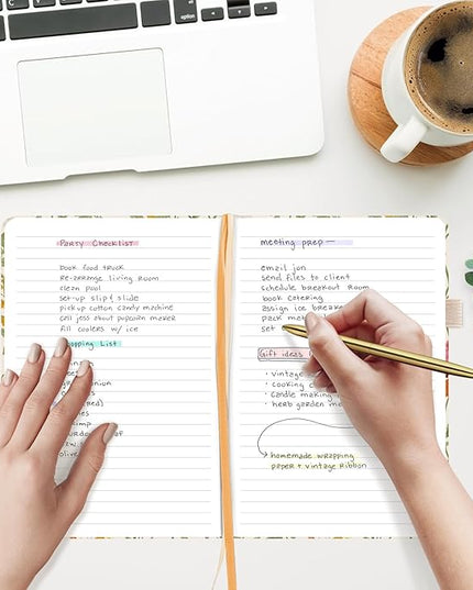 &And Per Se Lined Journal Notebook, 160 Pages, A5 5.7 x 8 inches College Ruled Thick Paper Notebook Journals for Writing, Hardcover Notebooks for Women Men Office School (Wild Flowers)