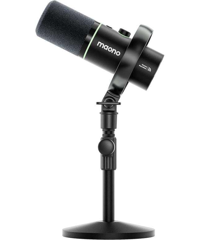 MAONO PD200W Hybrid Wireless Podcast Microphone for PC, Dynamic XLR USB Mic with Desktop Stand, Software, Noise Cancellation, for Vocal Recording, Streaming, Content Creation, Home Studio, Voiceover