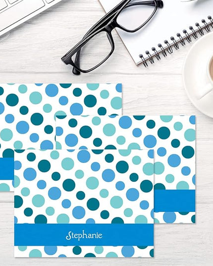 Current Zippy Dots Personalized Note Cards - 24 Cards with White Envelopes, 4¼ x 5½ Inch Size, Blank Stationery, Add Names or Text, For Thank You Notes, Invitations, & Announcements