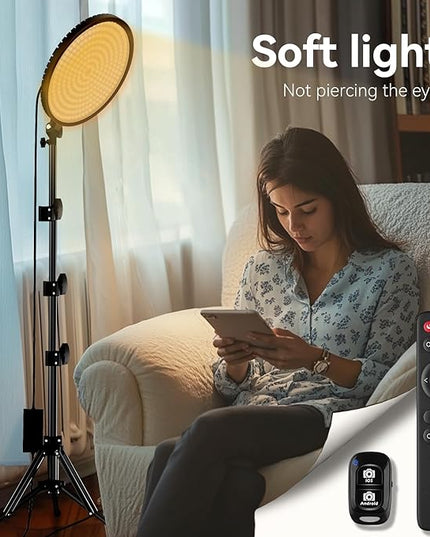 Large Barber Light with72 inch Stand, 55W 6500K Full-Screen Selfie Light Ring, 360 Phone Holder,Remote Controller,Box,Black,There are for You to Choose from.(Black, 13)