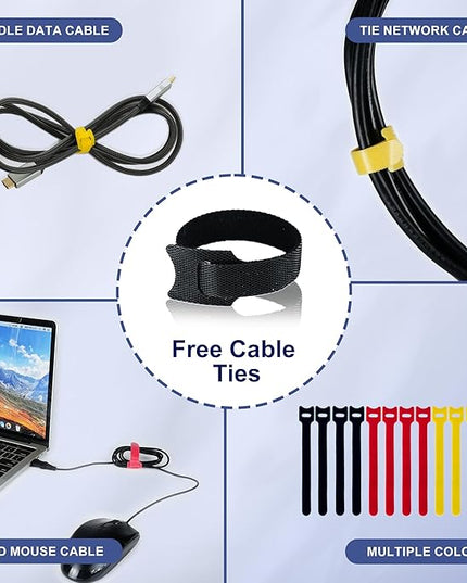 Cable Management Sleeve 10ft (120 inch) - 1.5 inch, Hook-and-Loop Cuttable Neoprene Cord Organizer, Split Wire Reversible Cord Protector for TV USB PC Ethernet Cable Hider Protect Pets Kids