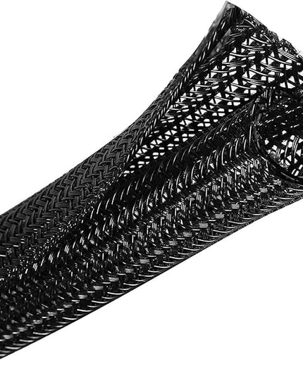 10ft 1 inch Cable Hider Wire Loom, Cable Sleeve Cord Protector for USB Cable, Wire Protector Management for Computer Electrical Wire Power Cord Audio Video Cable, Black