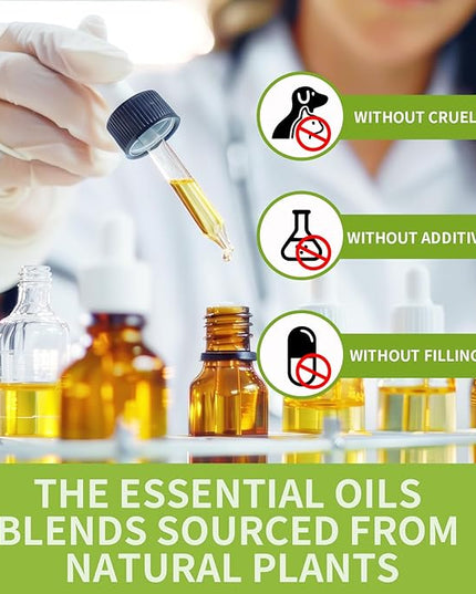 Essential Oil Blends, Essential Oils Set for Diffusers for Home, Well-Being Kit- Spearmint Tea, Calming, Dreams, Relaxing, Mood, Fresh Air Aromatherapy Oils for Humidifiers, Skin, 6x10ml