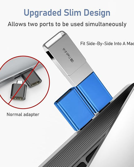 Basesailor USB C to USB Adapter 3Pack,USBC Male to USBA 3.0 Female OTG Adapter,Type C Thunderbolt 5 4 3 Converter for iPhone 17 16 15 Max,MacBook Pro Air,Mac,iPad,Microsoft Surface,Samsung Galaxy S25