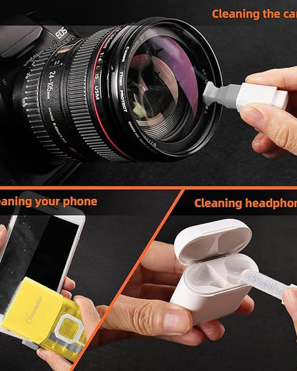 Laptop Screen Keyboard Cleaner Kit, All in 1 Electronics Cleaning Tool for MacBook iPad iPhone Pro Cell Phone, Brush Tool for Tablet, Computer, PC Monitor,TV Camera Lens with Patent, Yellow