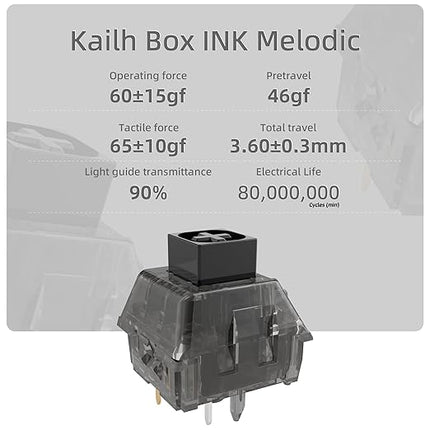 Kailh Ink Melodic Switches,Clicky Crisp Sound 5 Pin for MX Mechanical Gaming Keyboard(10PCS)