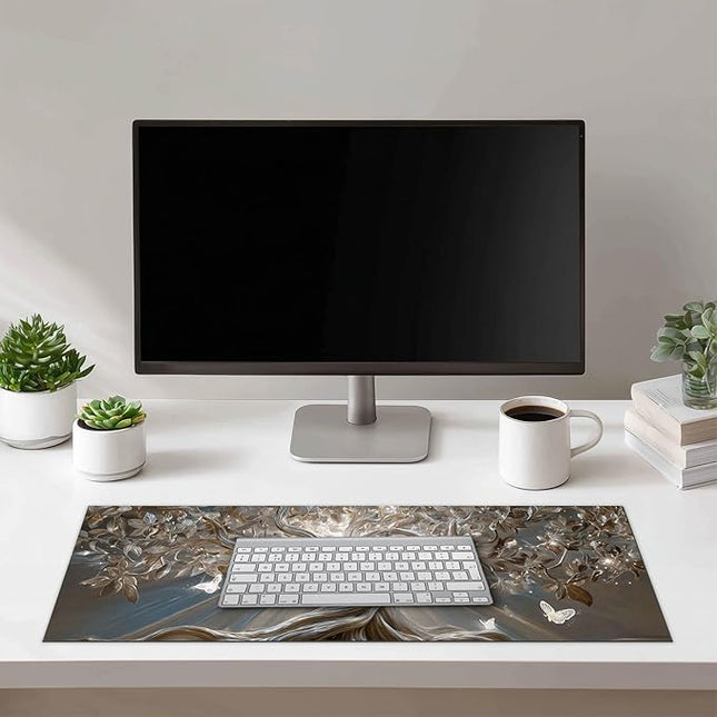Mouse Pad Gaming Mousepad 31.5 x 11.8 Inch Desk Mat Large Keyboard Pad for Home and Office Desk Accessories Setups with Radiant Tree Artwork and Smooth Diatomite XL Mouse Mat