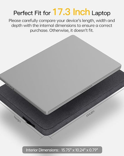 17 inch Laptop Sleeve Case for 2025 HP 17.3 Touchscreen Laptop, HP Envy 17, Pavilion 17, ASUS Vivobook 17, 17-in Water-Resistant Computer Notebook Bag