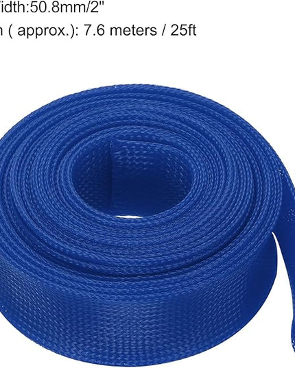 uxcell Expandable Sleeving, 2-inch 25ft Cable Sleeve, Blue