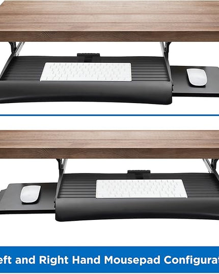 Mount-It! Keyboard Tray Under Desk with Adjustable Mouse Platform – Easy-Glide Sliding Drawer Under Desk Slide Out – Ergonomic Under Key Board Shelf for Office, Gaming, and Workstations