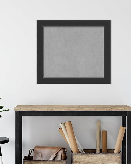 Amanti Art Black Framed Magnetic Board 25x29 Medium Vision Board for use with Magnets, 100% Metal Sheet to Display Items as Office Decor or for Home Organization in mudroom, Kitchen or Kids Room