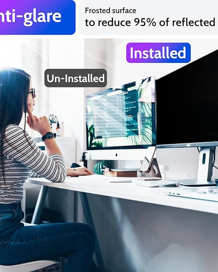 Peslv Computer Privacy Screen 34 Inch for 21:9 Curved Monitor, Removable 34inch Anti Blue Light Anti Glare Monitor Privacy Filter Shield