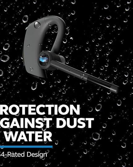 BlueParrott M300-XT SE Mono Bluetooth Wireless Headphones 80% Noise Canceling Earpiece Headset for Mobile Workers & Delivery Drivers, Compact Design with IP54-Rated Protection, 14 hrs Talk Time, Black
