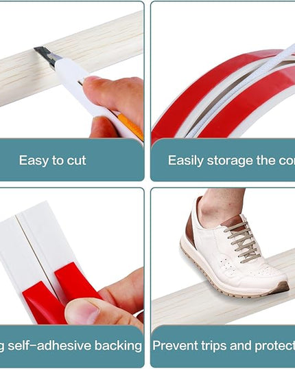 Floor Cord Cover Self Adhesive Cord Hider Floor Extension Cord Covers for Floor Power Cord Protector Cable Management Prevent Cable Trips Cable Cavity 0.32" W x 0.32" H (Beige Wood, 3.3Ft)