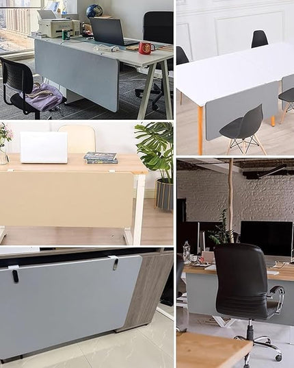 Under Desk Privacy Panel Divider No Drilling, Soundproof Modesty Panel for Office Desks Standing Workstation, Desk Privacy Divider Skirt Partition for Hidden Cables(Black,80x60cm/31.5x23.6in)