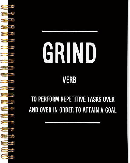 Grind Definition Motivational Notebook Journal, Inspirational Office Gifts for Coworkers Women Men, Entrepreneur Gifts, Inspiring Work Spiral Notebooks 5.5x8.3 Inch